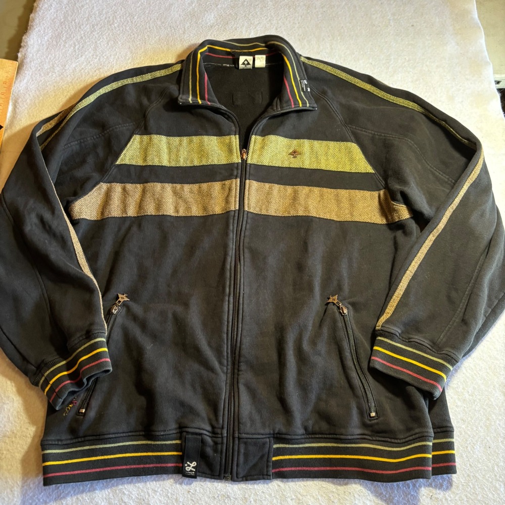 LRG Lifted Research Group Mens Track Jacket Full Zip Stripes Swag Era 2XL